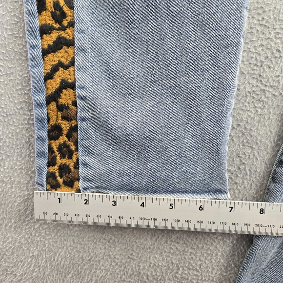 Driftwood Women Jeans 29X31 Blue Denim Leopard Animal Print Denim‎ Audrey Skinny - Picture 8 of 10